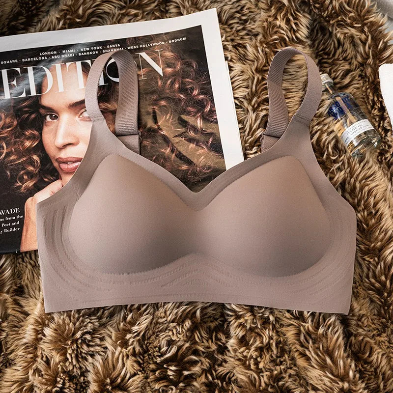 Velora SoftLift bygelfri push up-BH i taupe